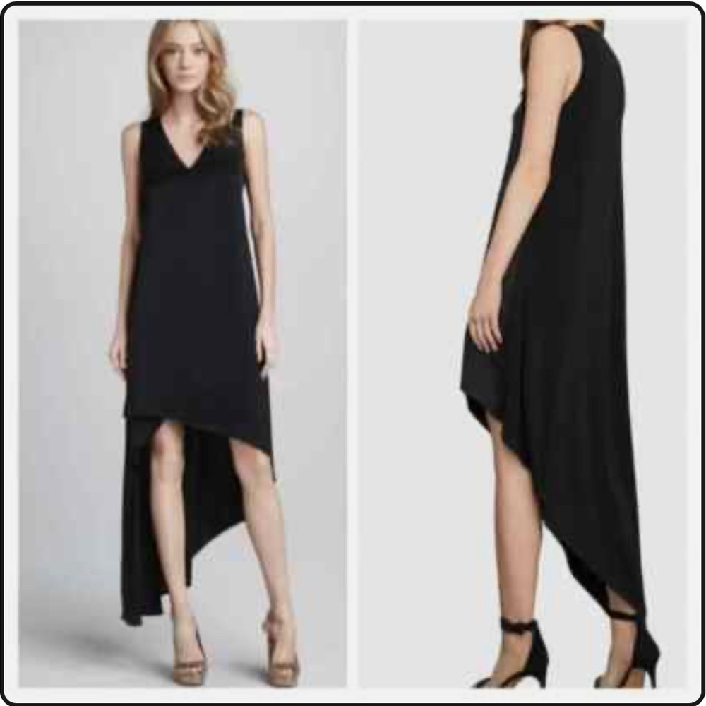 BCBGmaxazria Avery Asymmetrical Maxi Semi Formal Dress in Black